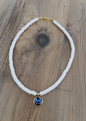 Uzun Beyaz Boncuklu Bohem Kolye ve Bileklik Seti - Görsel 6