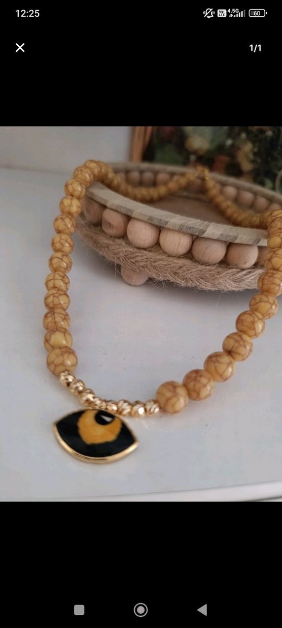 Uzun Beyaz Boncuklu Bohem Kolye ve Bileklik Seti - Görsel 2