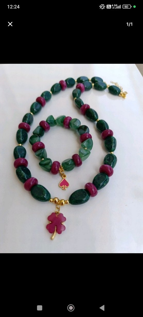 Uzun Beyaz Boncuklu Bohem Kolye ve Bileklik Seti - Görsel 4