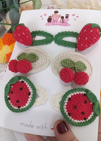 Renkli Nakışlı Örgü Çocuk Saç Aksesuarları - Görsel 4