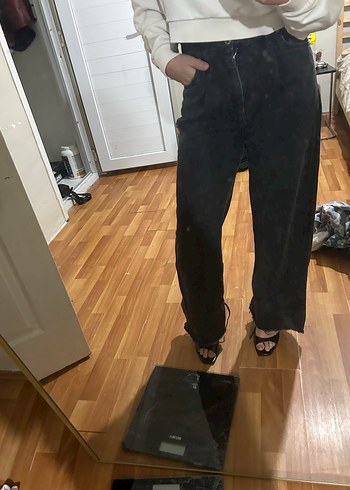 Bershka Yuksek Bel Siyah Denim Jean