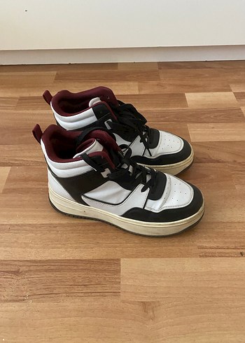 Bordo Detaylı Platform Topuklu Spor Ayakkabı