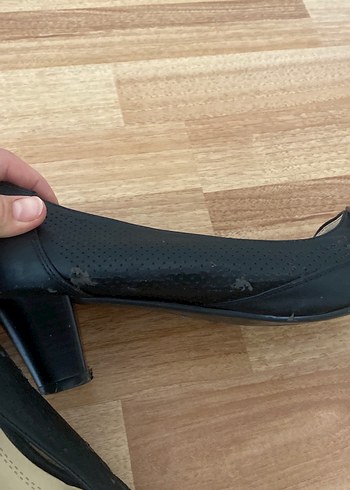 39 Beden siyah Renk Klasik Siyah Tokalı Kadın Topuklu Babet