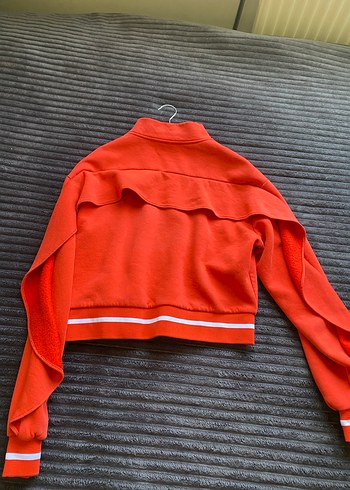 Koton Kırmızı Fermuarlı Yüksek Yakalı Sweatshirt