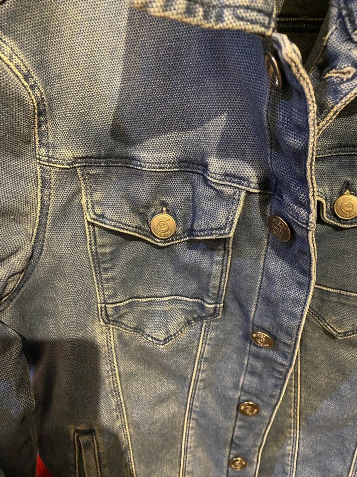 Düğmeli Mavi Denim Kot Ceket - Görsel 3