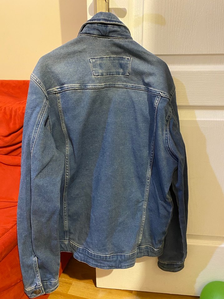 Düğmeli Mavi Denim Kot Ceket - Görsel 4