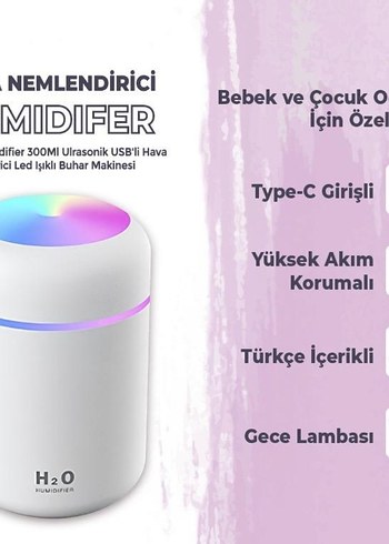 KATJMER USB Renkli Hava Nemlendirici - Görsel 3