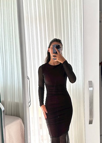 Diğer Uzun Siyah Transparan Gotik Elbise