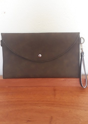 Diger Kahverengi Deri Kadın Clutch Çanta