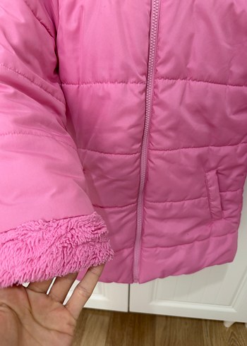 8 Yaş Beden Kız Çocuk Pembe Fermuarlı Mont