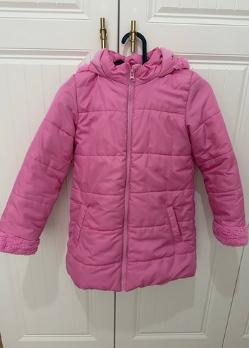 Kız Çocuk Pembe Fermuarlı Mont