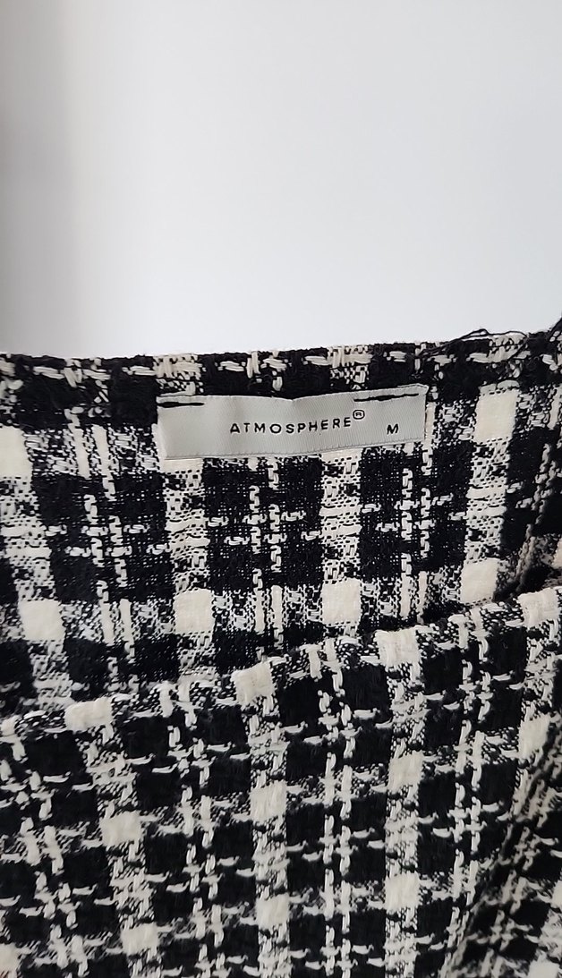 Kadın Gri Kareli Kısa Salopet - Görsel 3