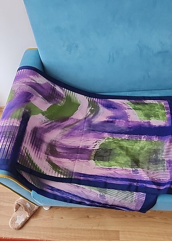 Matmazel Kadın Mor Pileli Modern Fular