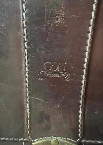 Kahverengi Bağlama Desenli Fermuarlı Retro Evrak Çantası - Görsel 2