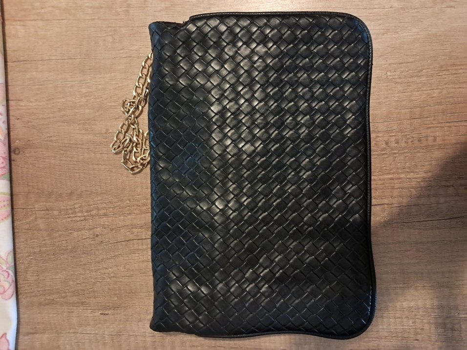 Zincir Detaylı Siyah Deri Kadın Çanta - Görsel 3