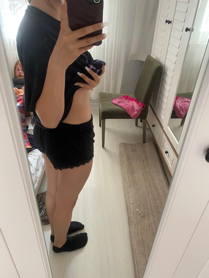 Dantel Detaylı Siyah Kadın Mini pijama - Görsel 2