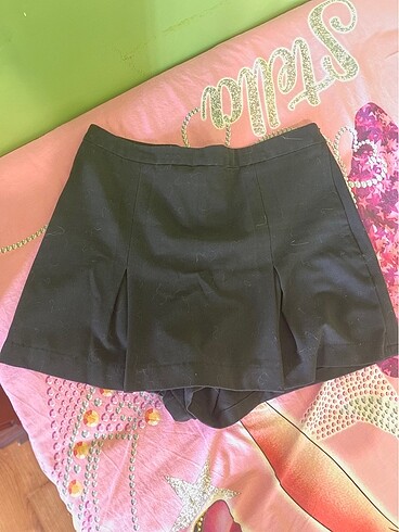 Siyah mini sort etek