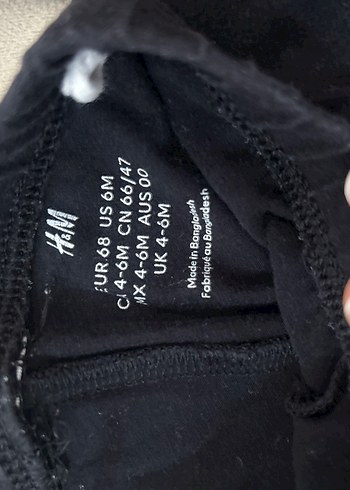 H&M Siyah Bebek Tayti 4 6 Ay