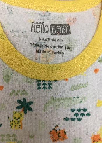 Sarı Renkli  Bebek Kolsuz Body - Görsel 4