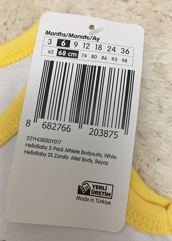 Sarı Renkli  Bebek Kolsuz Body - Görsel 6