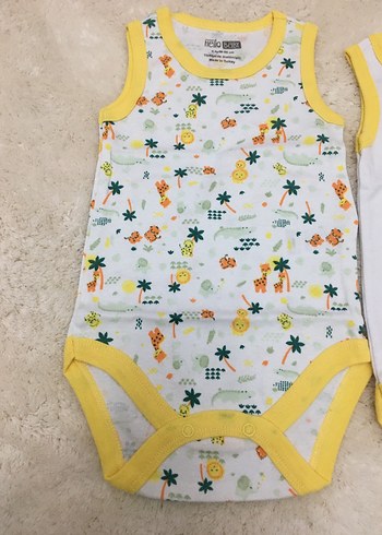Sarı Renkli  Bebek Kolsuz Body - Görsel 2