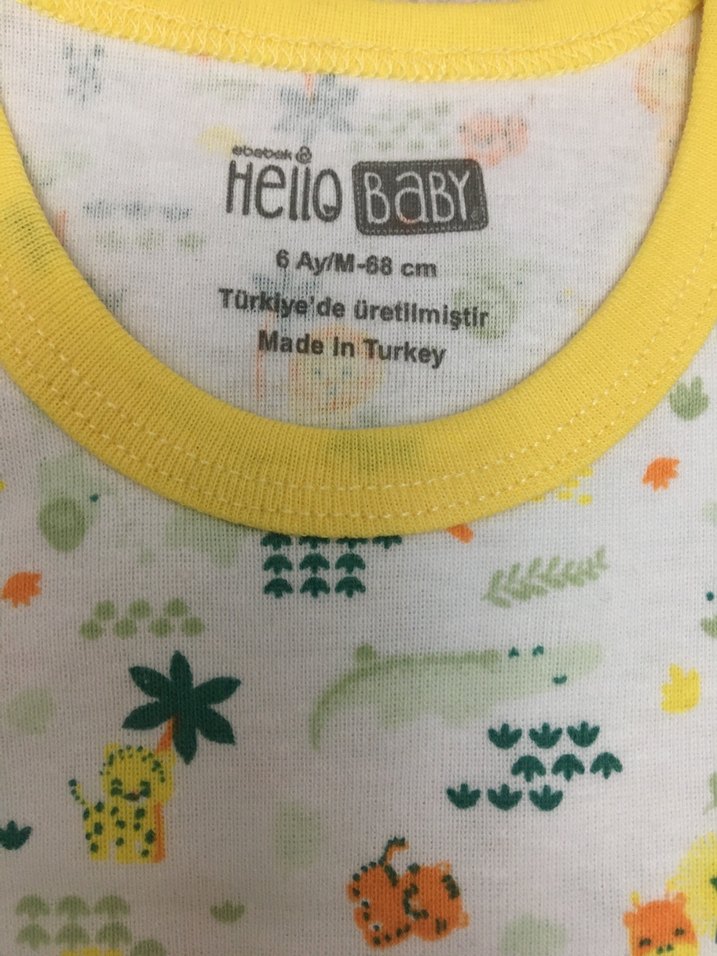 Sarı Renkli  Bebek Kolsuz Body - Görsel 4