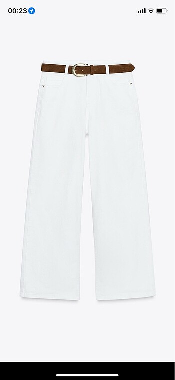 s Beden ZARA yüksek bel kemerli culotte jean