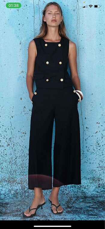 ZARA dugmeli culotte pantolon