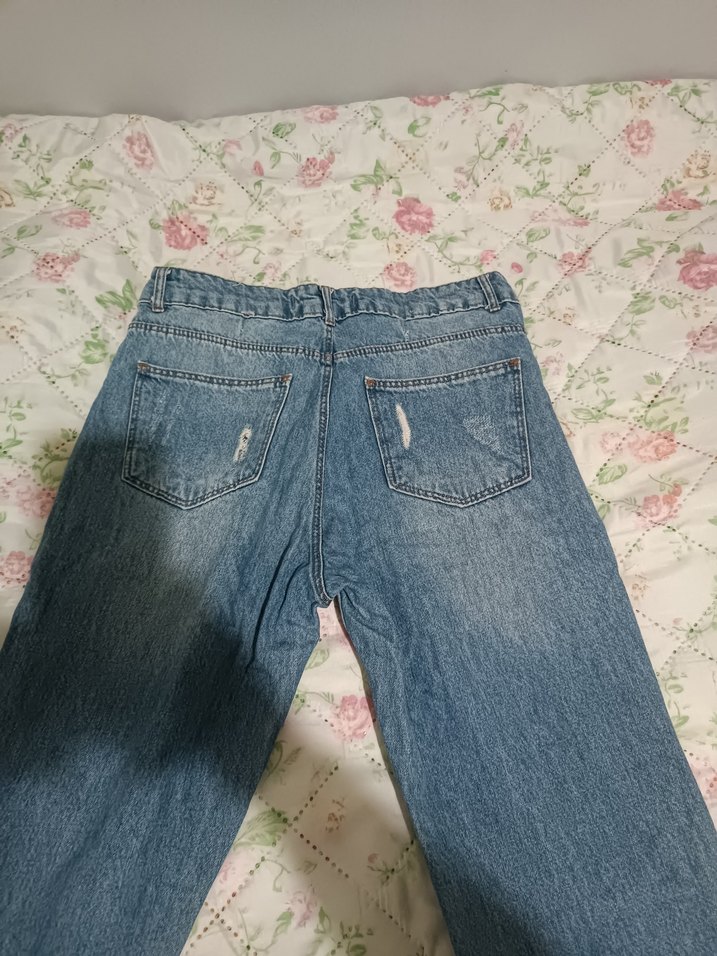 Mavi Oversize Kesim Kadın Kot Pantolon - Görsel 3