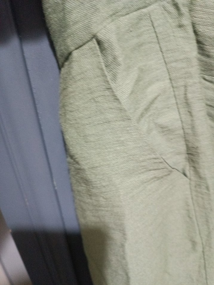 Yeşil Keten Kolsuz Mini Tulum - Görsel 3