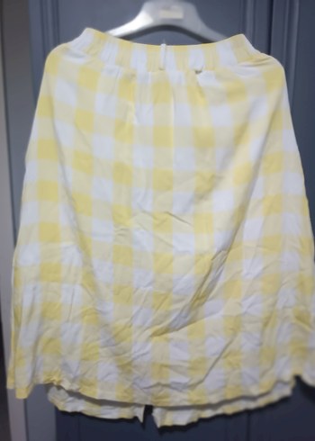 Sarı Düğmeli Midi Pamuk Etek - Görsel 5