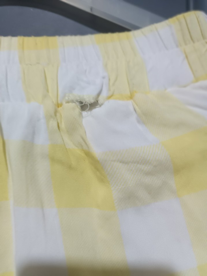 Sarı Düğmeli Midi Pamuk Etek - Görsel 4