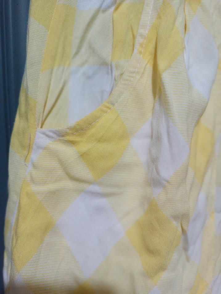 Sarı Düğmeli Midi Pamuk Etek - Görsel 3