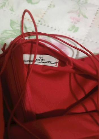 Kırmızı Drapeli Uzun Abiye Elbise - Görsel 2