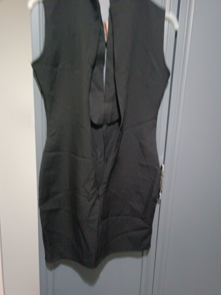 Siyah V Yaka Kolsuz Uzun Abiye Elbise - Görsel 4