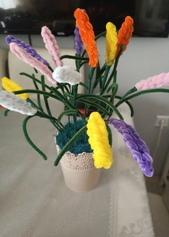 Renkli El Yapımı Bohem Çiçek Aranjmanı - Görsel 2