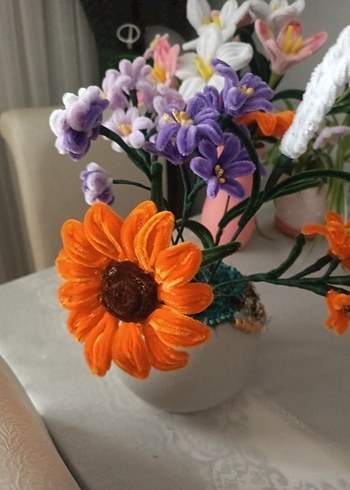 Renkli El Yapımı Bohem Çiçek Aranjmanı - Görsel 2