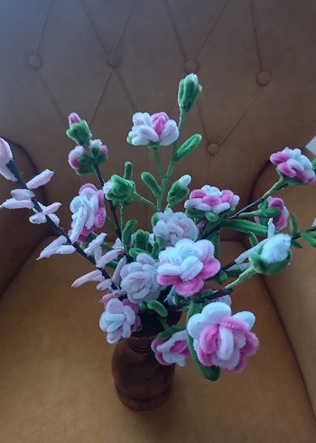 Bohem Tarzı El Yapımı Keçe Çiçek Aranjmanı - Görsel 3