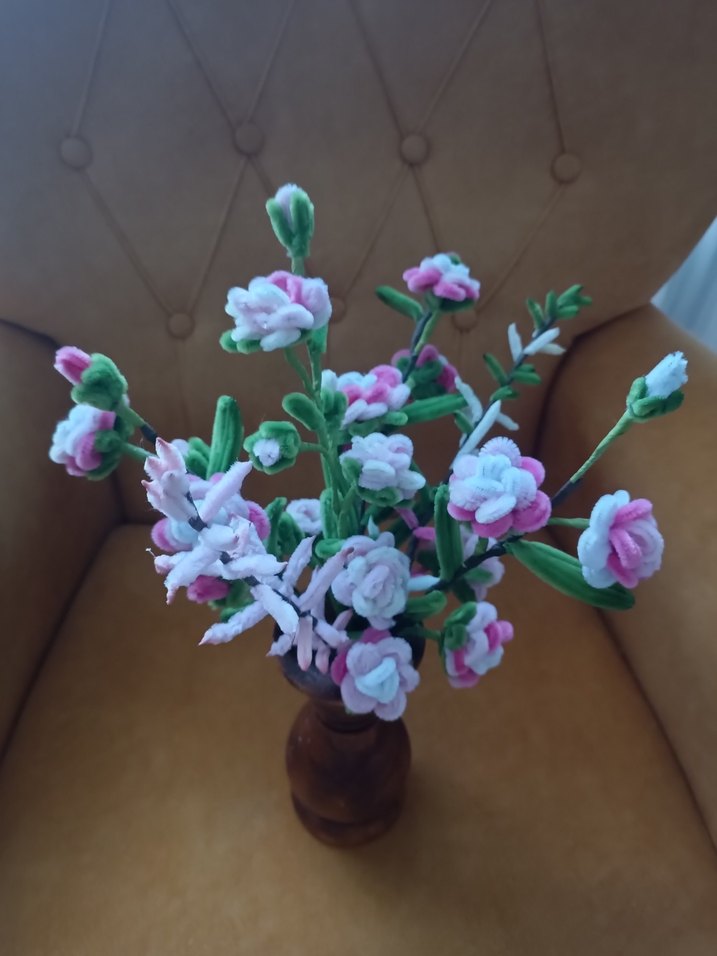 Bohem Tarzı El Yapımı Keçe Çiçek Aranjmanı - Görsel 2