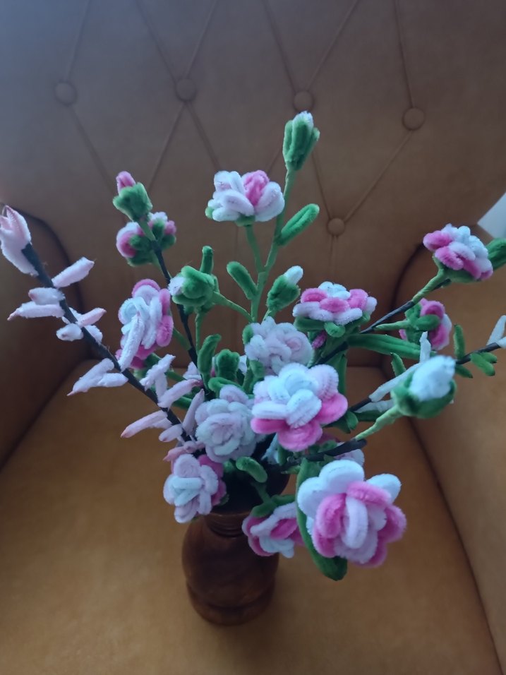 Bohem Tarzı El Yapımı Keçe Çiçek Aranjmanı - Görsel 3