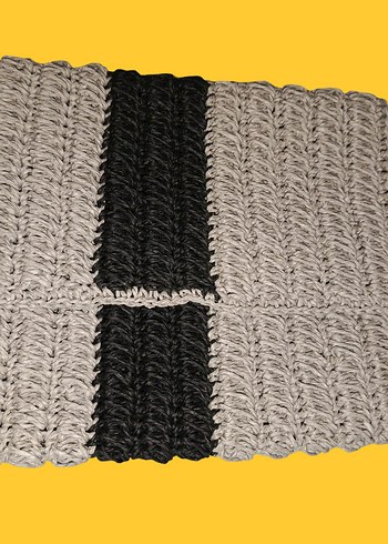 Gri Siyah Çizgili Clutch