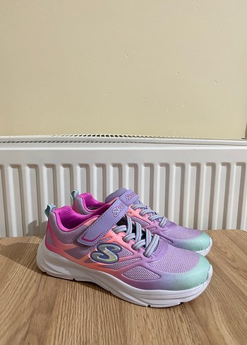 Kız Çocuk Mor Bağcıklı ve Cırtcırtlı Spor Ayakkabı - Görsel 2