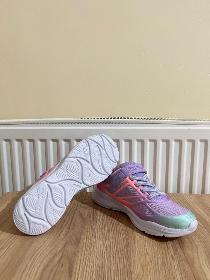 Kız Çocuk Mor Bağcıklı ve Cırtcırtlı Spor Ayakkabı - Görsel 3