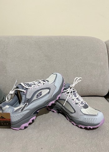 Gri Skechers Kadın Spor Ayakkabı Platform Topuklu - Görsel 2