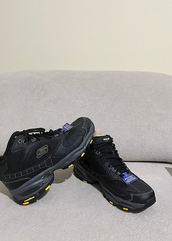 Siyah Sarı Bağcıklı Skechers Erkek Spor Ayakkabı - Görsel 2