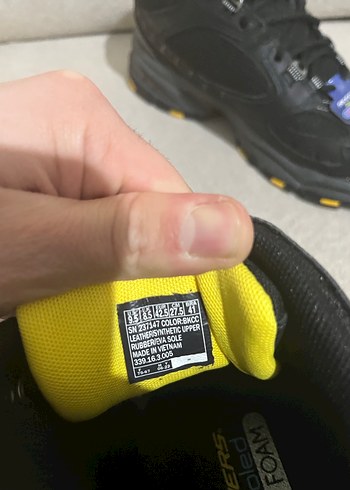 Siyah Sarı Bağcıklı Skechers Erkek Spor Ayakkabı - Görsel 6