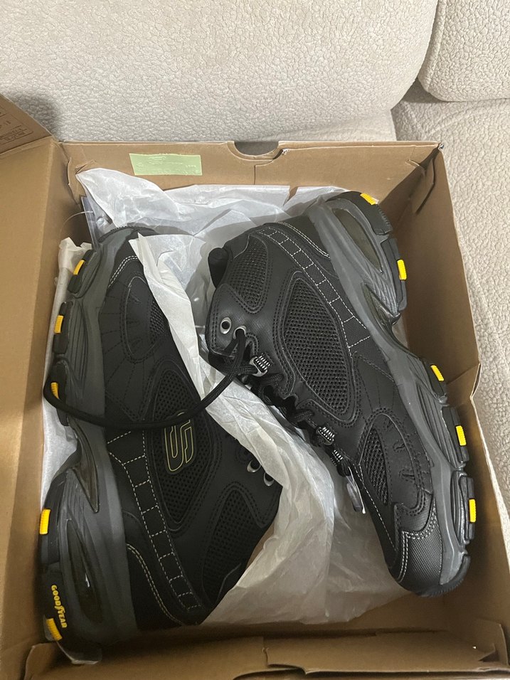 Siyah Sarı Bağcıklı Skechers Erkek Spor Ayakkabı - Görsel 5