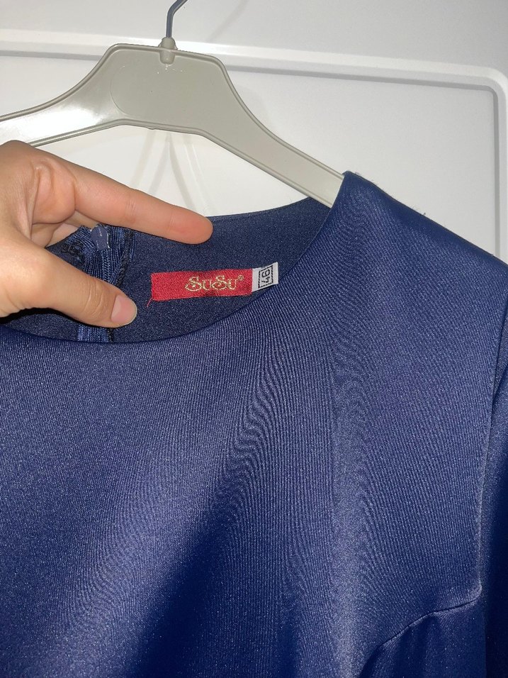 Tesettür saten abiye elbise - Görsel 4