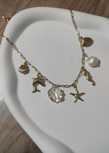 American Vintage Bohem Deniz Temalı Mini Altın Kolye