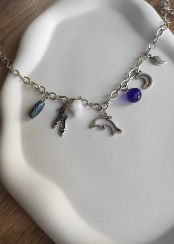 Accessorize Bohem Zincir Detaylı Mor kolye